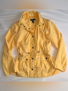 New Karen Scott Sport Vintage Style Yellow Utility Anorak XS Windbreaker Jacket